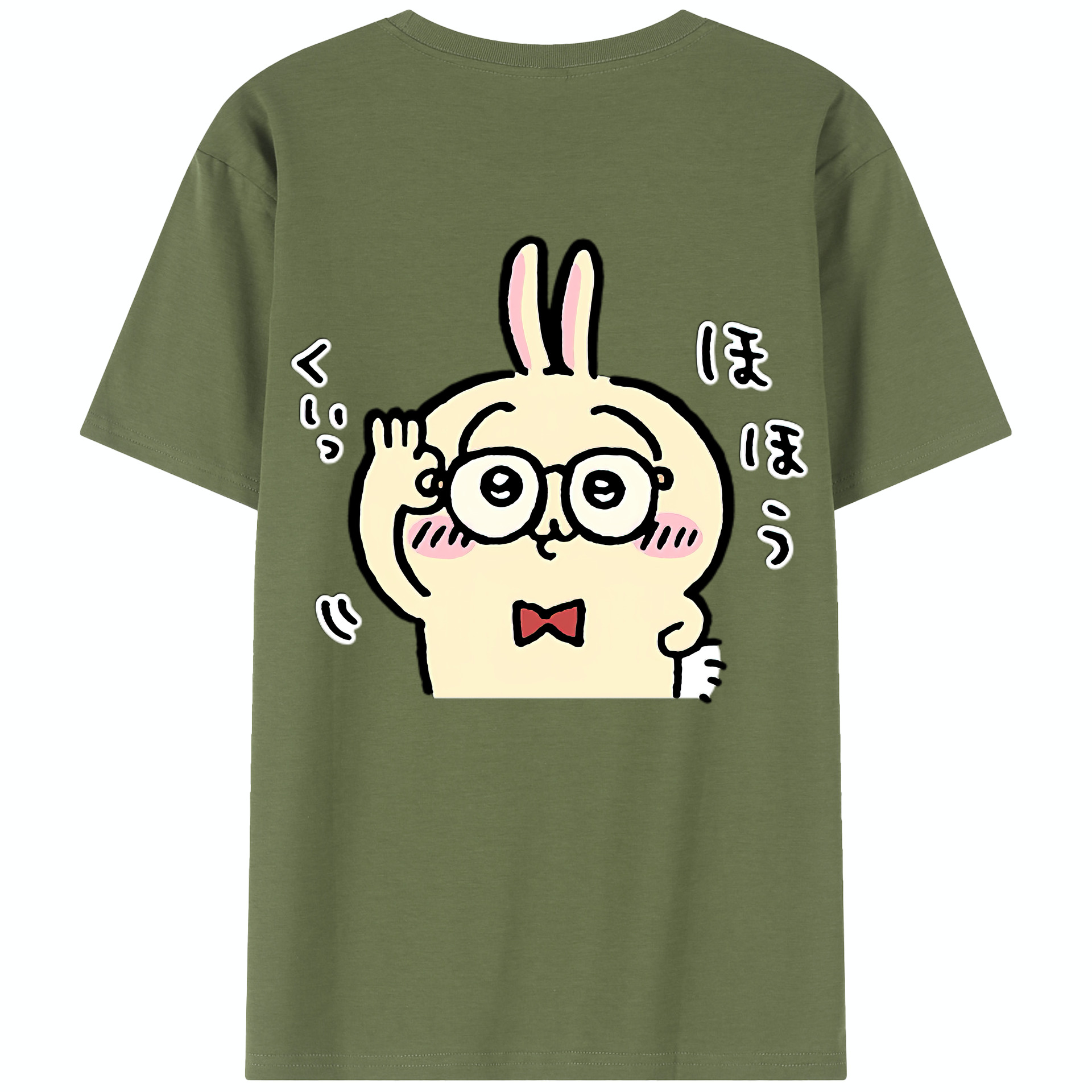 （画像用） ちいかわ うさぎ Chii-kawa usagi 綿100％半袖Tシャツ（背面プリント）